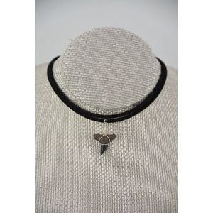 Lemon Shark Tooth Two Strand Faux Suede Choker Necklace